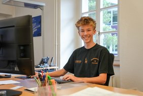 Mirco Berini an seinem Arbeitsplatz