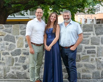 Lehrabschlussfeier Ronja Gerig mit Stephan Huber und Lukas Wyrsch